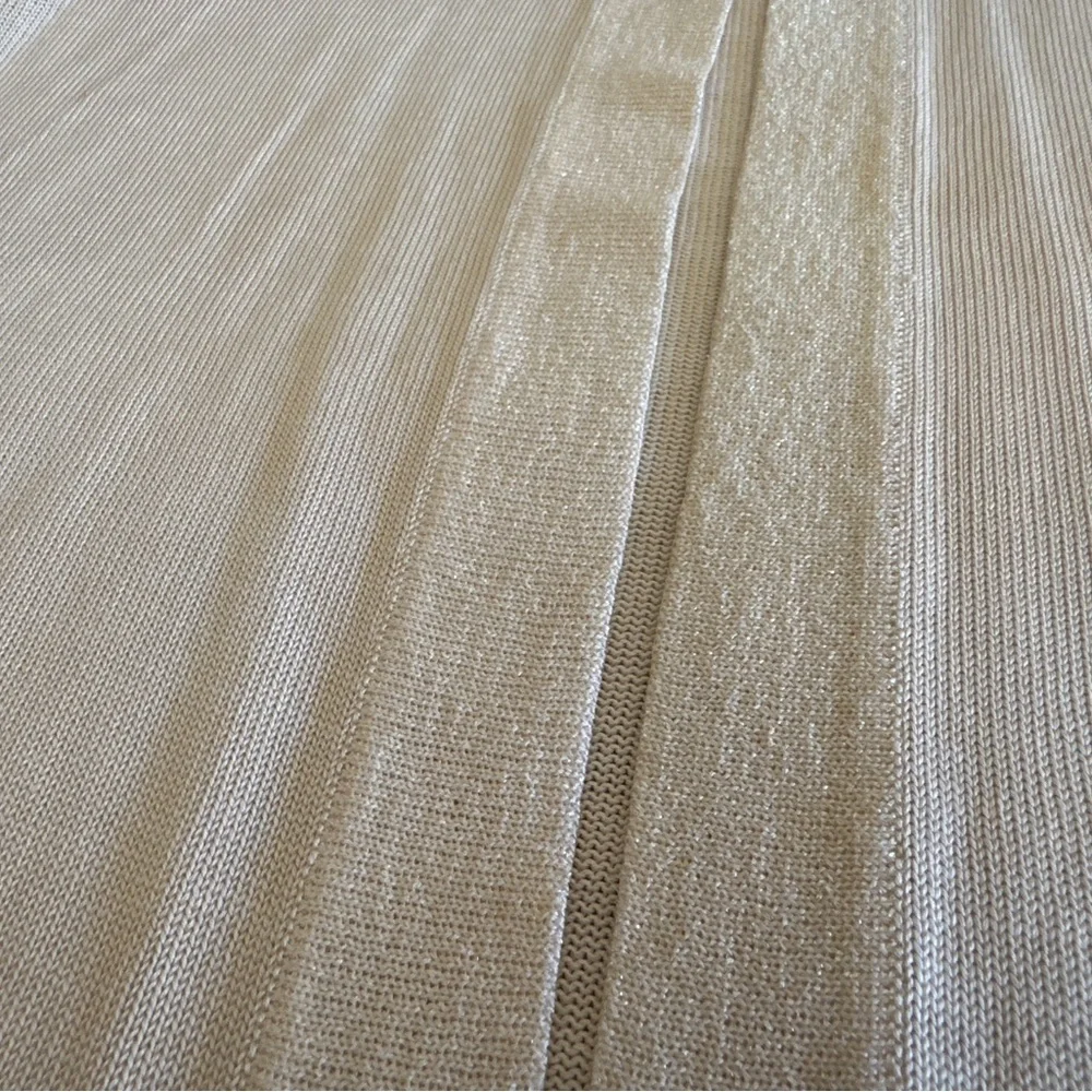 Casual Corner Vintage Light Cream Open-Front Knit Cardigan Size Medium - Picture 5 of 6